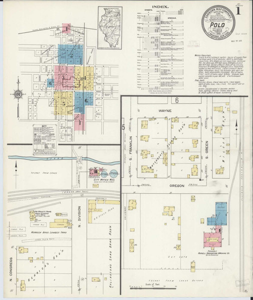Polo Illinois 1913 - Fire Insurance Index - Old Map Reprint