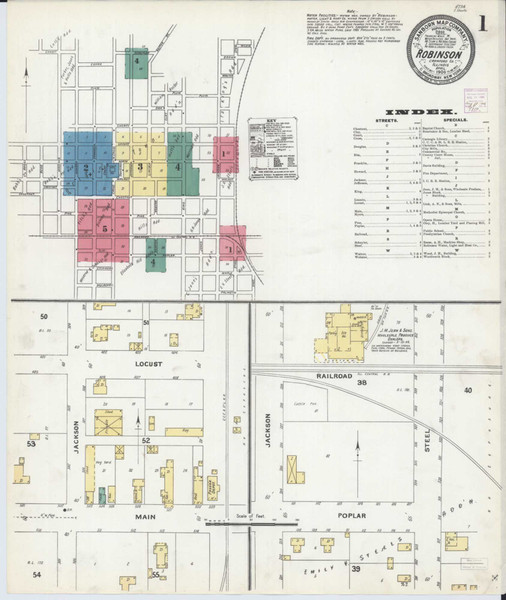 Robinson Illinois 1906 - Fire Insurance Index - Old Map Reprint