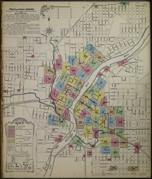 Rockford Illinois 1897 - Fire Insurance Index - Old Map Reprint