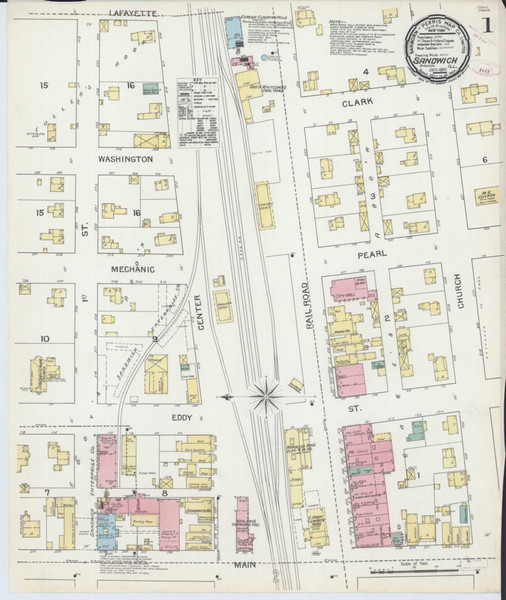 Sandwich Illinois 1892 - Fire Insurance Index - Old Map Reprint