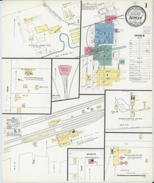 Seneca Illinois 1907 - Fire Insurance Index - Old Map Reprint