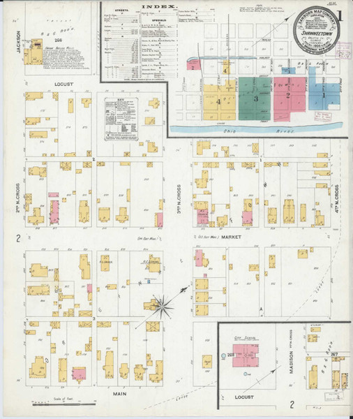 Shawneetown Illinois 1906 - Fire Insurance Index - Old Map Reprint