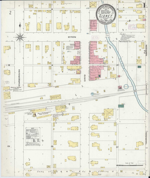 Sidney Illinois 1909 - Fire Insurance Index - Old Map Reprint