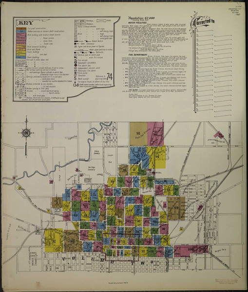 Springfield Illinois 1917 V1 - Fire Insurance Index - Old Map Reprint