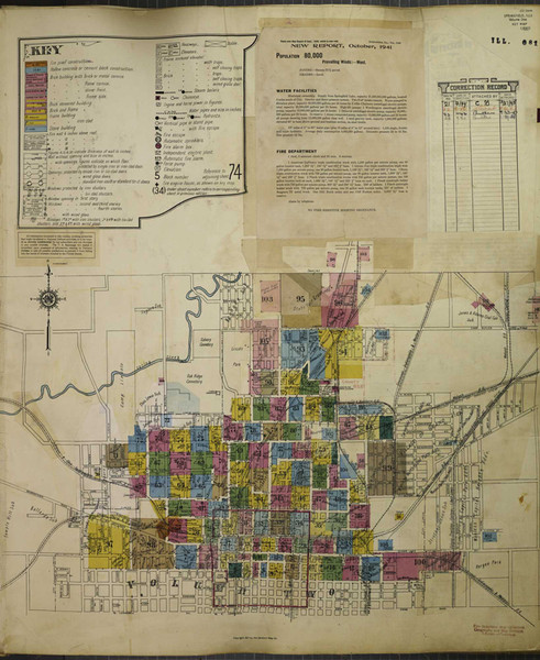 Springfield Illinois 1950 V1 - Fire Insurance Index - Old Map Reprint