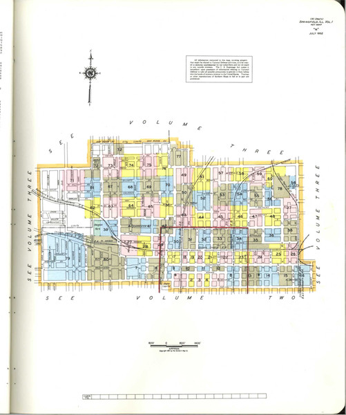 Springfield Illinois 1952 V1 - Fire Insurance Index - Old Map Reprint