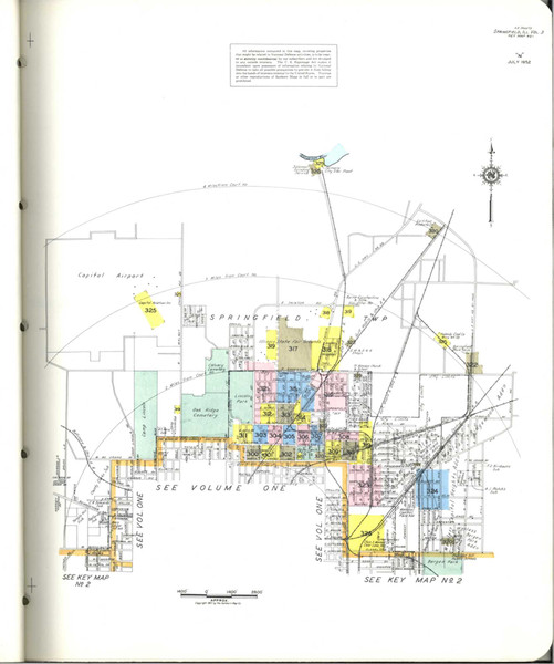 Springfield Illinois 1952 V3 - Fire Insurance Index - Old Map Reprint