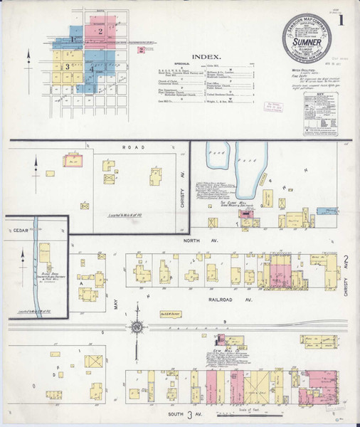 Sumner Illinois 1912 - Fire Insurance Index - Old Map Reprint
