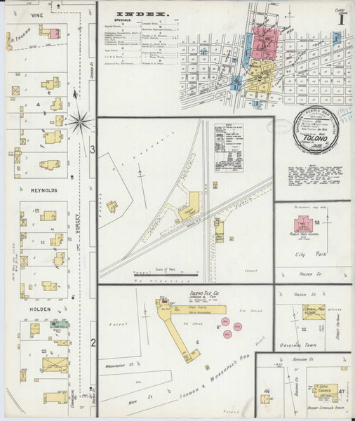 Tolono Illinois 1898 - Fire Insurance Index - Old Map Reprint