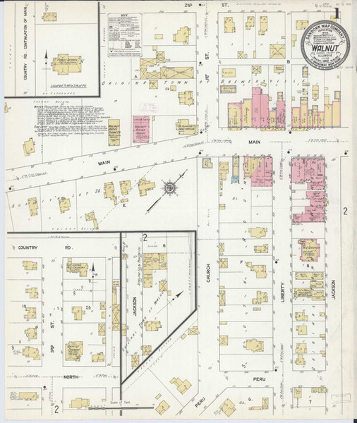 Walnut Illinois 1912 - Fire Insurance Index - Old Map Reprint