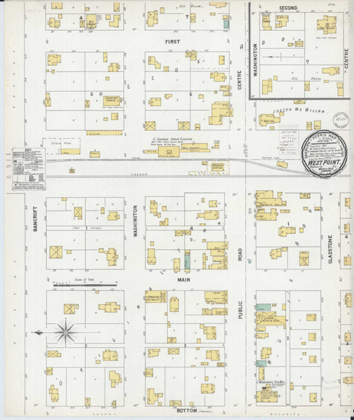 West Point Illinois 1900 - Fire Insurance Index - Old Map Reprint
