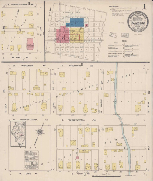 Windsor Illinois 1922 - Fire Insurance Index - Old Map Reprint