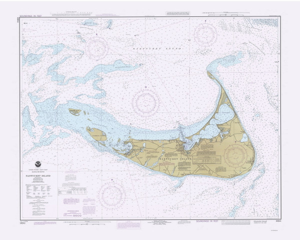 Nantucket Island 1992 Old Map Nautical Chart AC Harbors 2 265 - Massachusetts