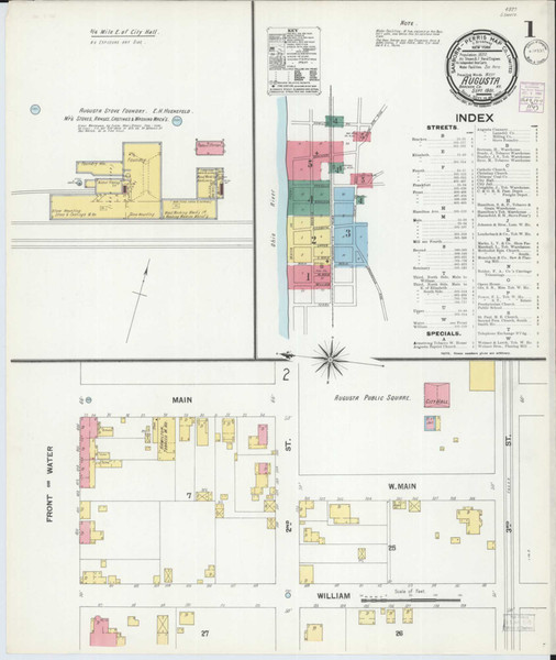 Augusta Kentucky 1901 - Fire Insurance Index - Old Map Reprint