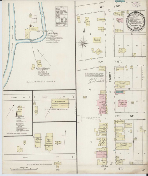 Calhoun Kentucky 1886 - Fire Insurance Index - Old Map Reprint