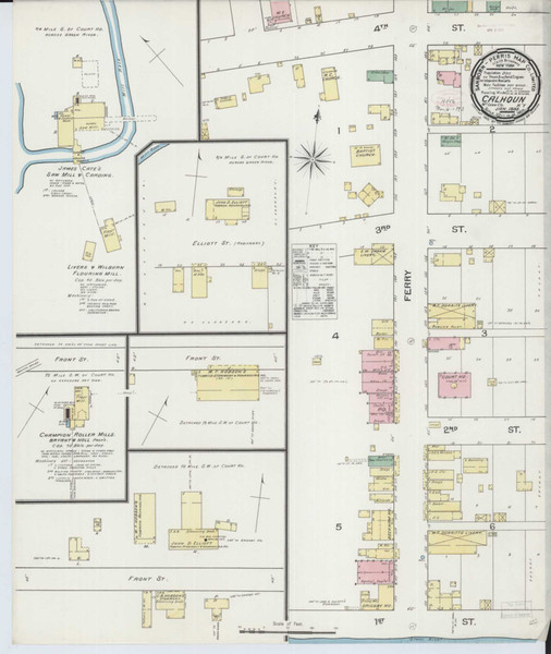 Calhoun Kentucky 1893 - Fire Insurance Index - Old Map Reprint