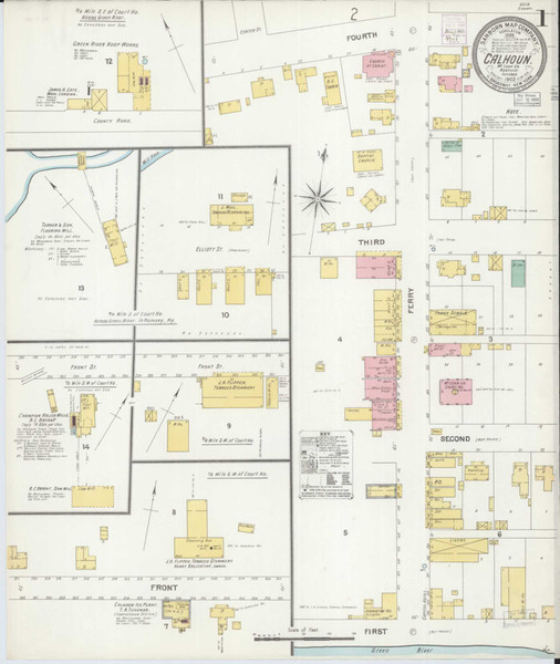 Calhoun Kentucky 1903 - Fire Insurance Index - Old Map Reprint