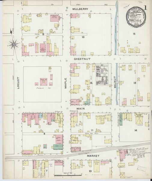 Carlisle Kentucky 1891 - Fire Insurance Index - Old Map Reprint