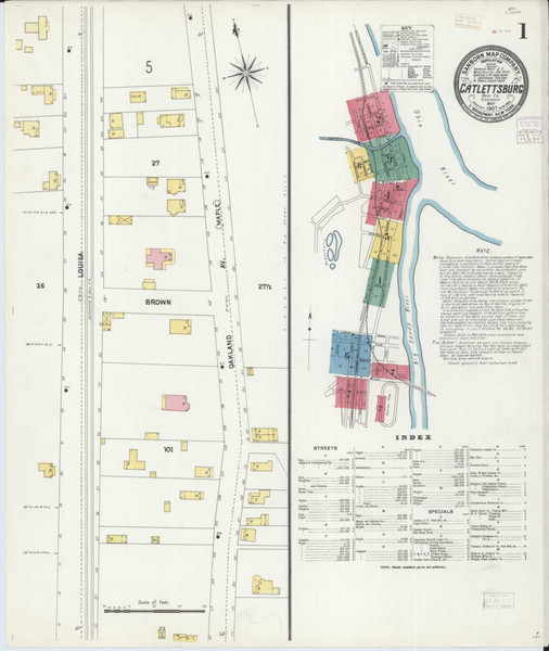 Catlettsburg Kentucky 1907 - Fire Insurance Index - Old Map Reprint