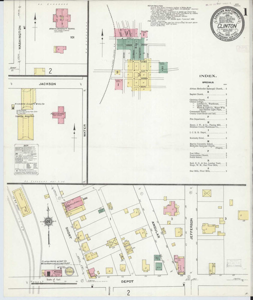 Clinton Kentucky 1910 - Fire Insurance Index - Old Map Reprint