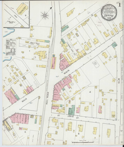 Eminence Kentucky 1893 - Fire Insurance Index - Old Map Reprint