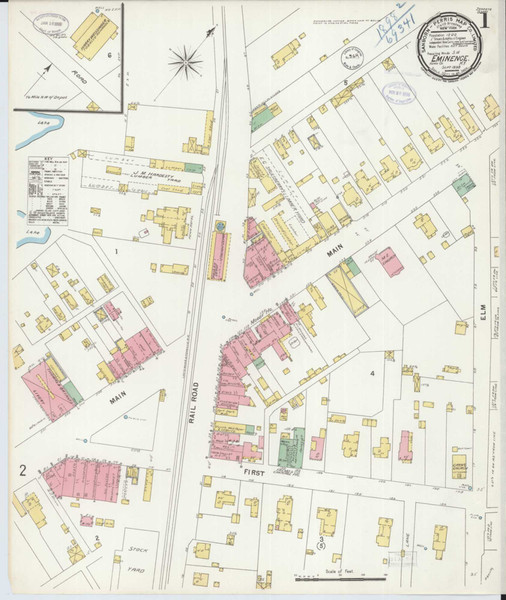 Eminence Kentucky 1898 - Fire Insurance Index - Old Map Reprint