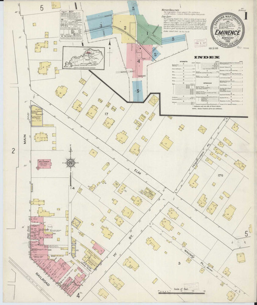 Eminence Kentucky 1915 - Fire Insurance Index - Old Map Reprint