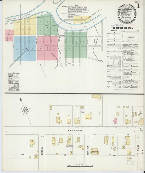 Falmouth Kentucky 1897 - Fire Insurance Index - Old Map Reprint