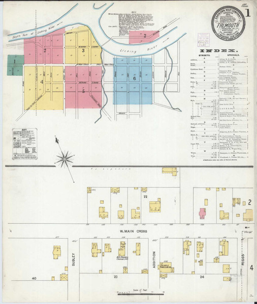 Falmouth Kentucky 1903 - Fire Insurance Index - Old Map Reprint