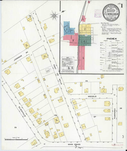 Flemingsburg Kentucky 1909 - Fire Insurance Index - Old Map Reprint