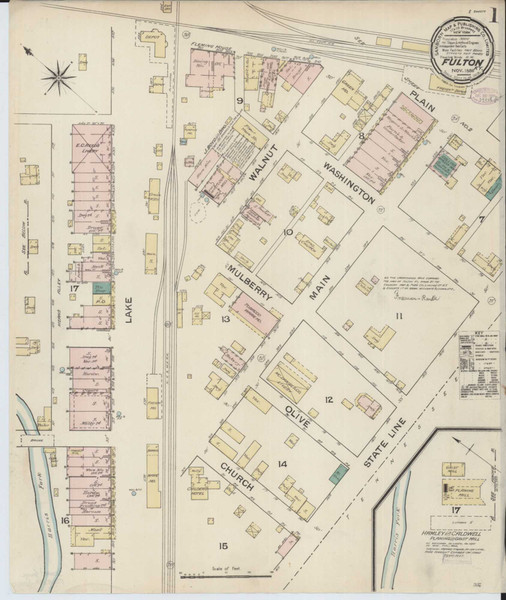 Fulton Kentucky 1886 - Fire Insurance Index - Old Map Reprint