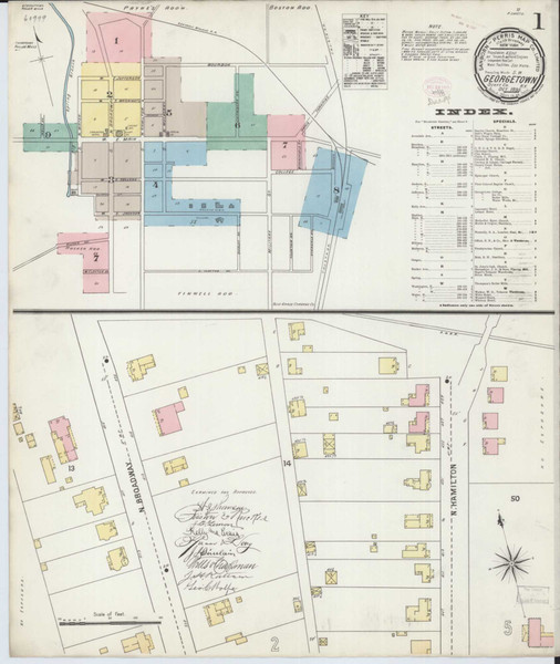 Georgetown Kentucky 1895 - Fire Insurance Index - Old Map Reprint