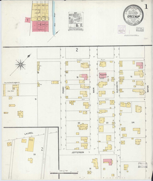 Greenup Kentucky 1903 - Fire Insurance Index - Old Map Reprint