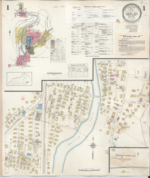 Harlan Kentucky 1947 - Fire Insurance Index - Old Map Reprint