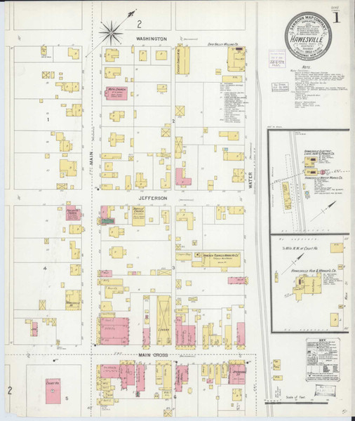 Hawesville Kentucky 1903 - Fire Insurance Index - Old Map Reprint