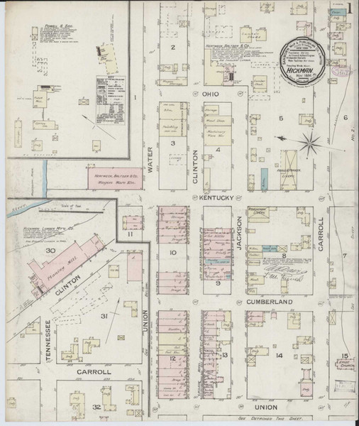 Hickman Kentucky 1886 - Fire Insurance Index - Old Map Reprint