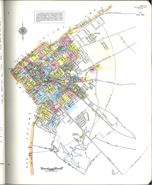 Lexington Kentucky 1958 V1 - Fire Insurance Index - Old Map Reprint