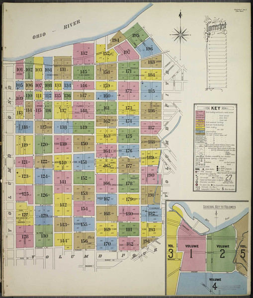 Louisville Kentucky 1905 V2 - Fire Insurance Index - Old Map Reprint