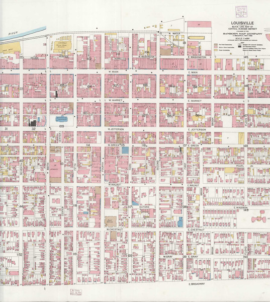 Louisville Kentucky 1906 - Fire Insurance Index - Old Map Reprint