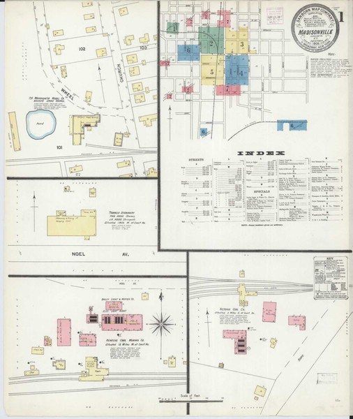 Madisonville Kentucky 1906 - Fire Insurance Index - Old Map Reprint