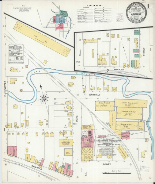 Midway Kentucky 1903 - Fire Insurance Index - Old Map Reprint