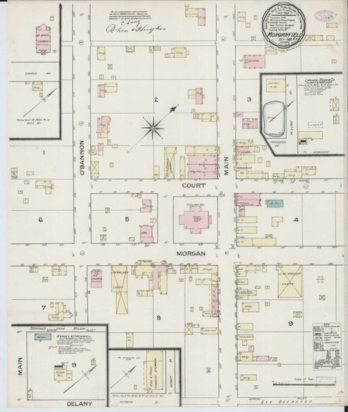 Morganfield Kentucky 1886 - Fire Insurance Index - Old Map Reprint
