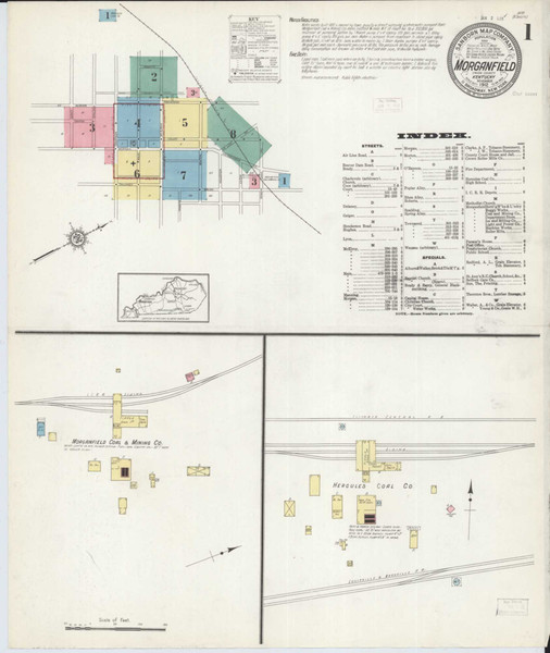 Morganfield Kentucky 1912 - Fire Insurance Index - Old Map Reprint