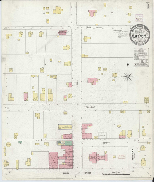 New Castle Kentucky 1908 - Fire Insurance Index - Old Map Reprint
