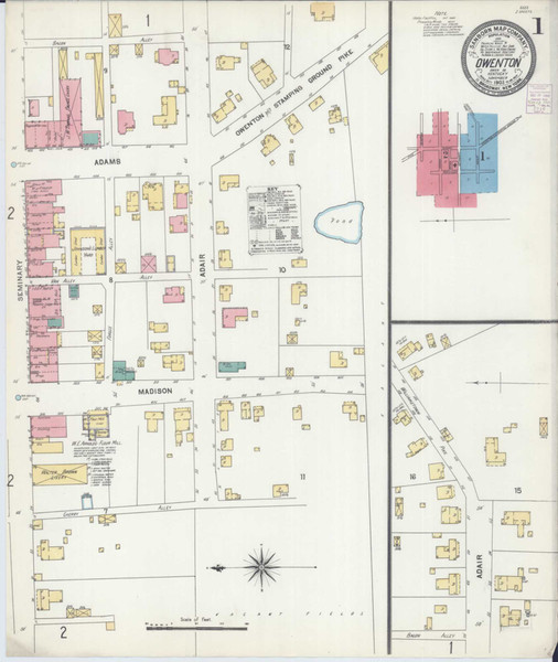 Owenton Kentucky 1903 - Fire Insurance Index - Old Map Reprint
