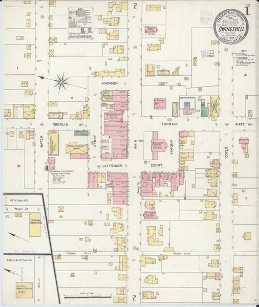 Owingsville Kentucky 1903 - Fire Insurance Index - Old Map Reprint
