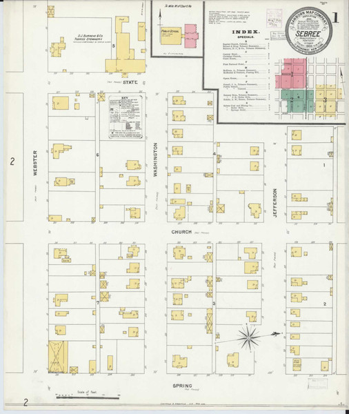 Sebree Kentucky 1903 - Fire Insurance Index - Old Map Reprint