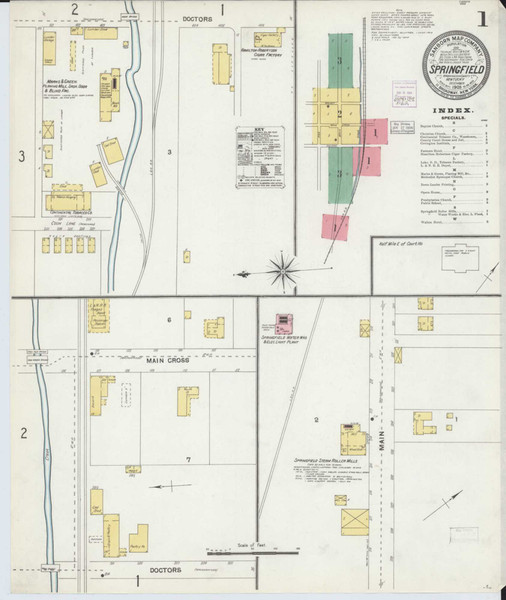 Springfield Kentucky 1903 - Fire Insurance Index - Old Map Reprint