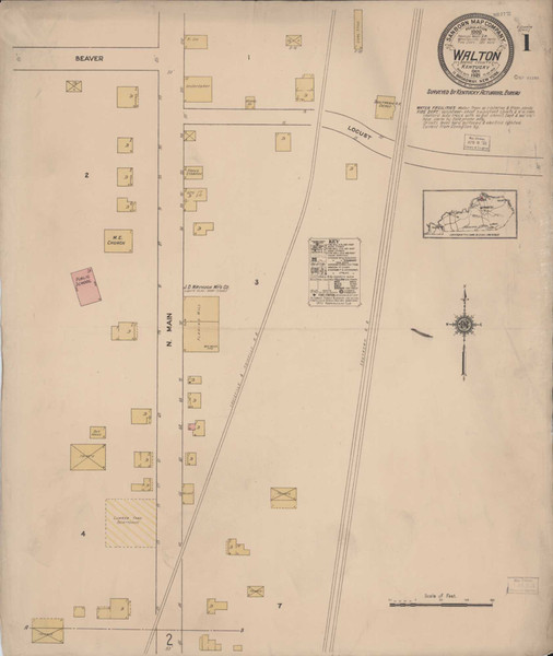 Walton Kentucky 1921 - Fire Insurance Index - Old Map Reprint