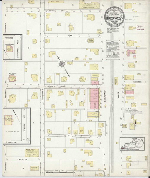 Water Valley Kentucky 1914 - Fire Insurance Index - Old Map Reprint